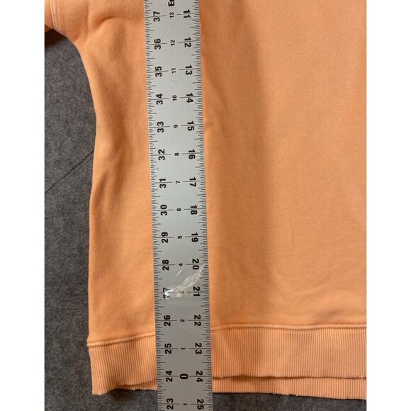 Aerie Sweater Womens Medium Bright Orange Pink Distressed Oversized 3/4 Sleeves - Picture 2 of 14
